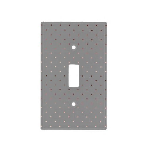 tiny faux rose gold grey polka dots pattern light switch cover