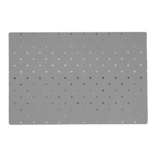 tiny faux rose gold grey polka dots pattern placemat