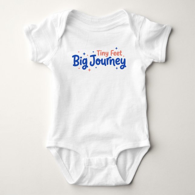Tiny Feet Big Journey Baby Bodysuit (Front)