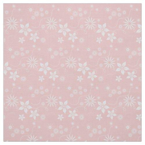 Tiny Floral Swirls WhiteOptional Rose Gold ID499 Fabric