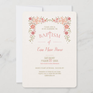 Tiny Florals Baptism Invitation