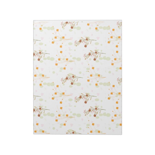 Tiny Flower Branch Pattern Notepad (Rotated)