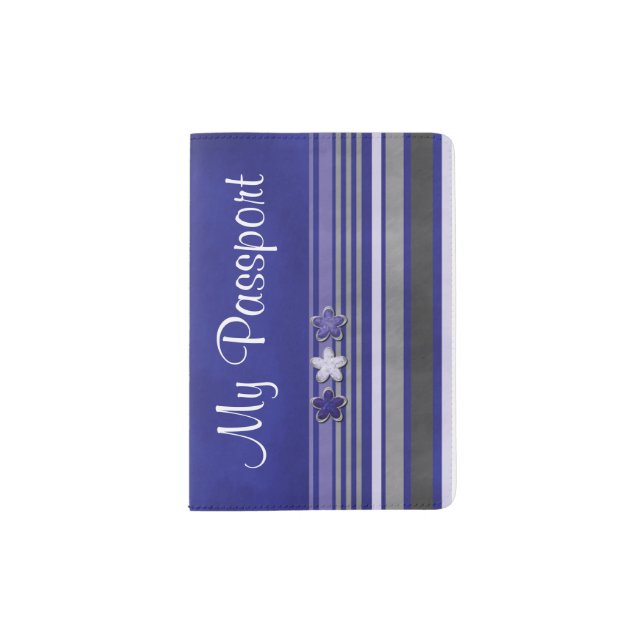 Tiny Flowers and Stripes 2 Passport Holder (Front)
