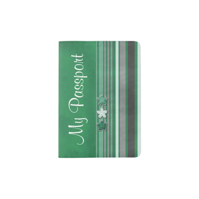 Tiny Flowers and Stripes 3 Passport Holder (Front)