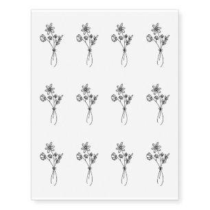 Tiny Flowers Temporary Tattoos