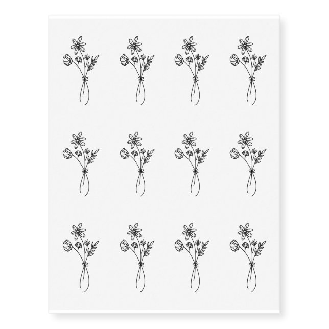 Tiny Flowers Temporary Tattoos (Front)