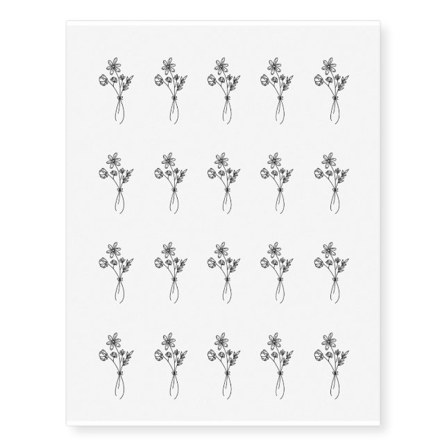 Tiny Flowers Temporary Tattoos (Front)