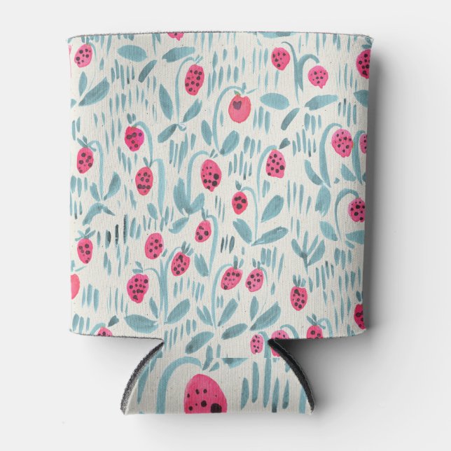 Tiny Flowers: Watercolor Seamless Can Cooler (Front)