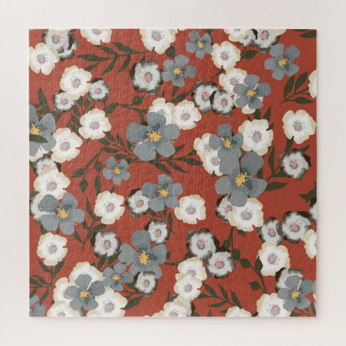 Tiny Flowers Watercolor Seamless Style Jigsaw Puzzle