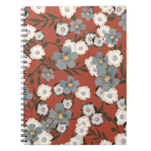 Tiny Flowers Watercolor Seamless Style Notebook