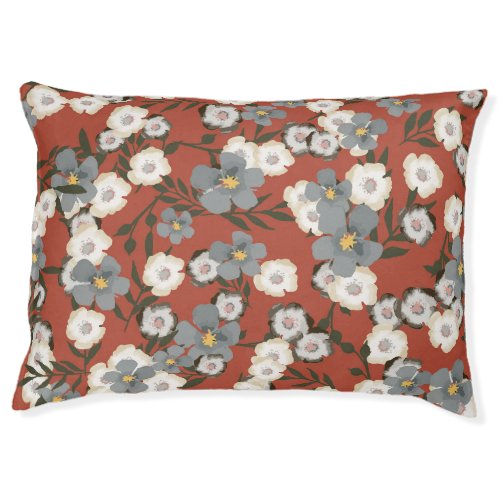 Tiny Flowers Watercolor Seamless Style Pet Bed