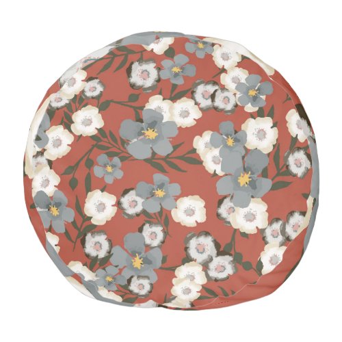 Tiny Flowers Watercolor Seamless Style Pouf