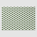 Tiny Forest Green Hearts Pattern Tissue Paper