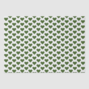 Tiny Forest Green Hearts Pattern Tissue Paper