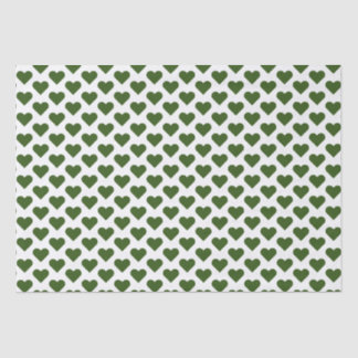 Tiny Forest Green Hearts Pattern Tissue Paper