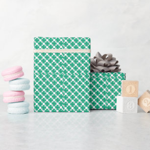 Tiny Four Leaf Clovers matte wrapping paper