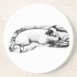 Tiny Gallery: Bedtime Terrier Dots Coaster