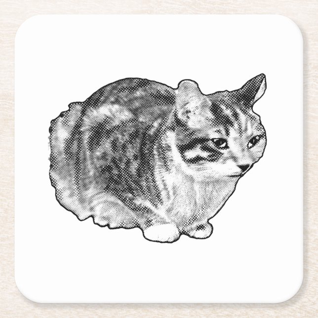 Tiny Gallery: Loaf with Winter Dots Square Paper Coaster (Front)
