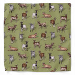 Tiny Goats on Green - Goat Herd Pattern Bandana