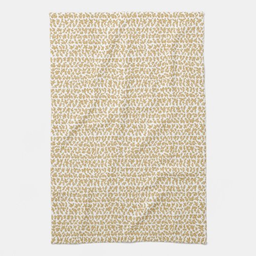 Tiny gold floral pattern kitchen towel