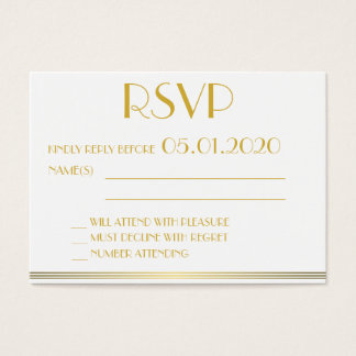 Wedding Rsvp Business Cards Templates Zazzle Tiny Gold Monogrammed Great Gatsby Wedding Rsvp Business Card
