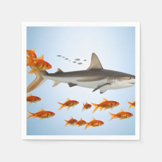 “Tiny Goldfish, Big Shark Energy” Napkins (Front)