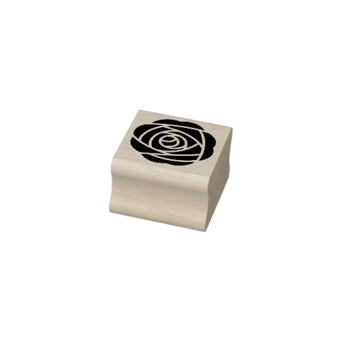 Tiny Graphic Rose Blossom Flower Floral Rubber Stamp