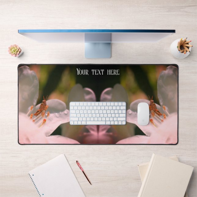 Tiny Grasshopper On Azalea Flower Personalized   Desk Mat (Office 1)