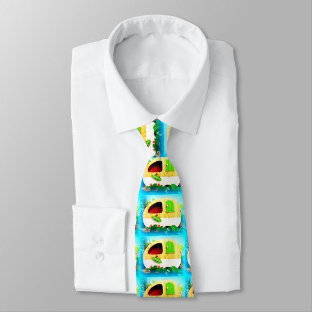 Tiny gypsy caravan casa neck tie (Tied)