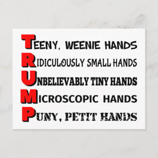Tiny Hands Trump Post Card