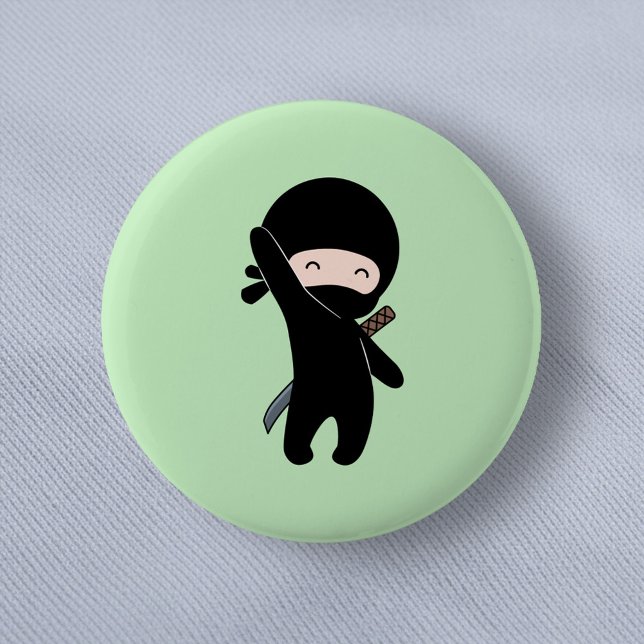 Tiny Happy Ninja on Green Button (Creator Uploaded)
