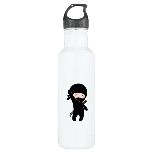 Tiny Happy Ninja Stainless Steel Water Bottle (Front)