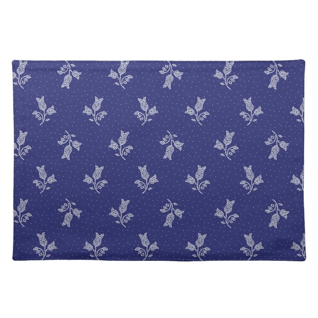 Tiny Harebells - Hungarian Blue-dye Folk Art Placemat (Front)