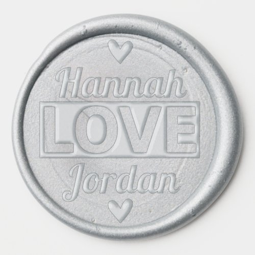 Tiny Heart Symbol 2 Names Wedding Favor Love Word Wax Seal Sticker