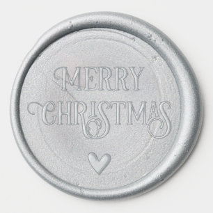 Tiny Heart Symbol Merry Christmas Custom Text Cute Wax Seal Sticker