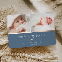 Tiny Heart | Two Photo Foil Birth Announcement