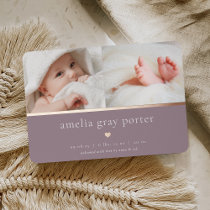 Tiny Heart | Two Photo Foil Birth Announcement