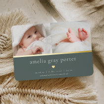 Tiny Heart | Two Photo Foil Birth Announcement