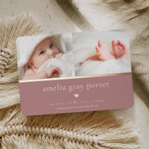 Tiny Heart | Two Photo Foil Birth Announcement