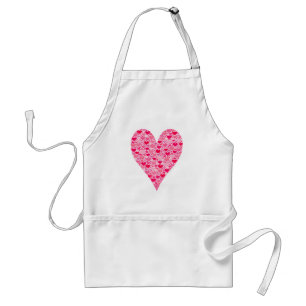 Tiny Hearts Big Heart on Rose Pink Adult Apron