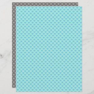 Tiny Hearts Blue Teal Scrapbook Paper