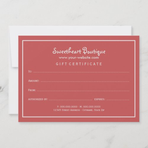 Tiny Hearts Gift Certificate
