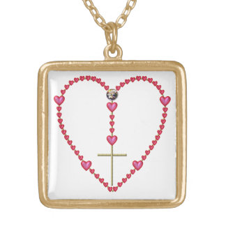 Tiny Hearts Heart-Shaped Rosary Necklace
