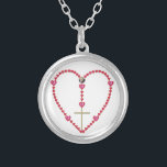 Tiny Hearts Heart-Shaped Rosary Necklace<br><div class="desc">Tiny Hearts Heart-Shaped Rosary Necklace.  Feel free to change the color of the background via Zazzle's great customization tools.</div>
