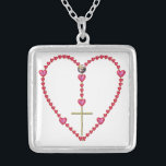 Tiny Hearts Heart-Shaped Rosary Necklace<br><div class="desc">Tiny Hearts Heart-Shaped Rosary Necklace.  Feel free to change the color of the background via Zazzle's great customization tools.</div>