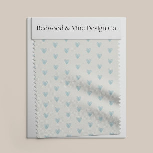 Tiny Hearts Pattern   Pale Teal Aqua Fabric