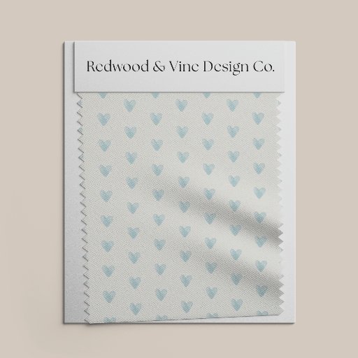 Tiny Hearts Pattern | Pale Teal Aqua Fabric