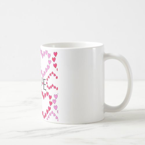 Tiny Hearts Pink Red LOVE Coffee Mug