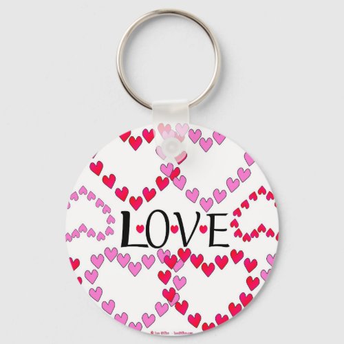 Tiny Hearts Pink Red LOVE Keychain