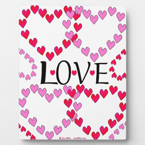 Tiny Hearts Pink Red LOVE Plaque